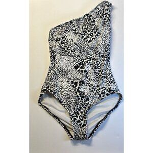DKNY Black and White Leopard Swim Suit‎ (size 6)